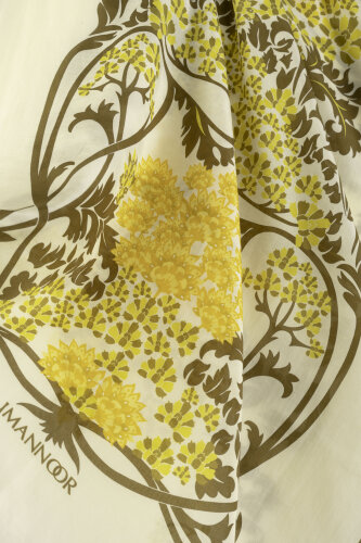 Şark Çiçeği Zeytin Yeşili Floş Pamuk Şal 70x210 - 2