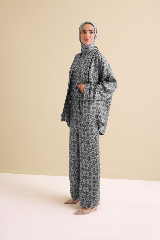 Sarma Noor Gri İpek Pantolon - 1