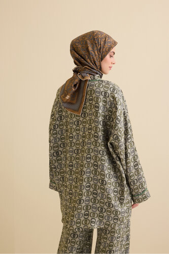 Sarma Noor Haki İpek Kısa Kimono - Imannoor (3)