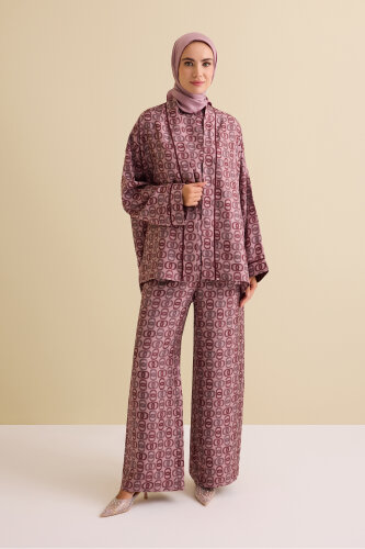 Sarma Noor Mercan İpek Kısa Kimono - Imannoor (1)