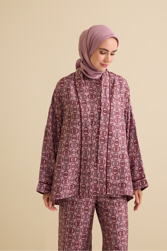 Sarma Noor Mercan İpek Kısa Kimono - Imannoor (2)