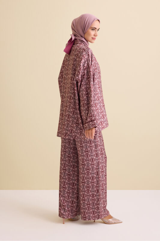 Sarma Noor Mercan İpek Kısa Kimono - 6