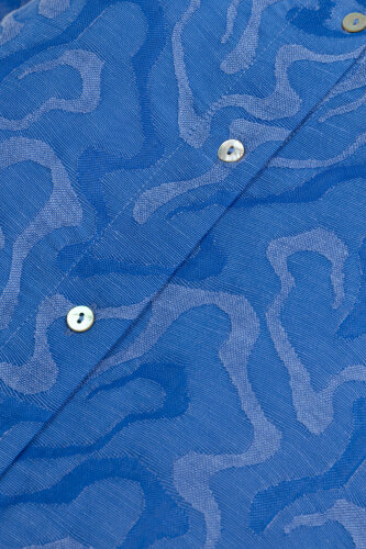 Saxon Linen Jacquard Shirt - 7