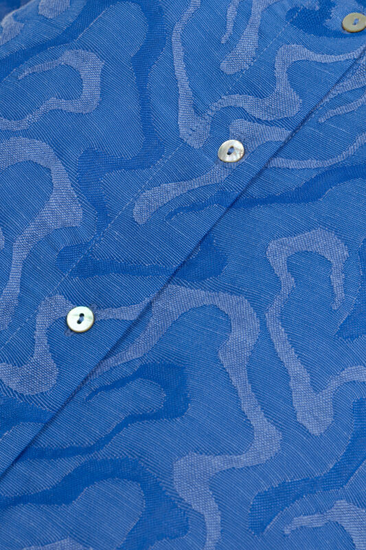 Saxon Linen Jacquard Shirt - 7