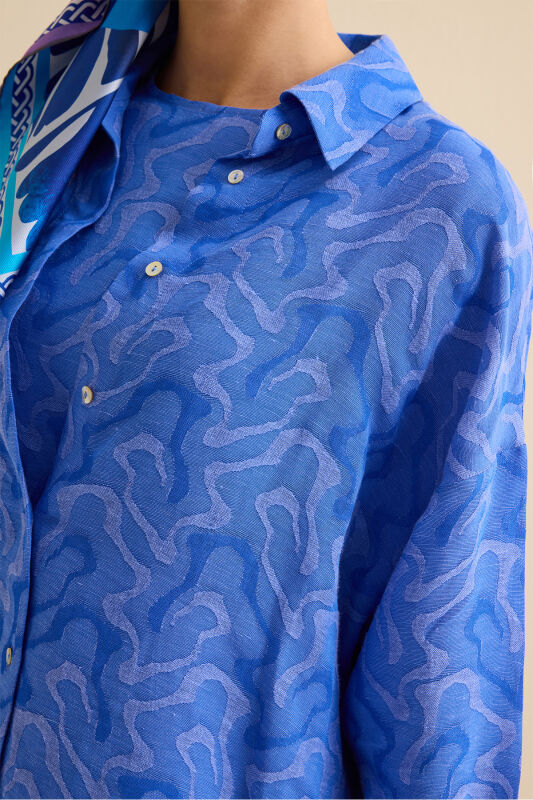 Saxon Linen Jacquard Shirt - 6