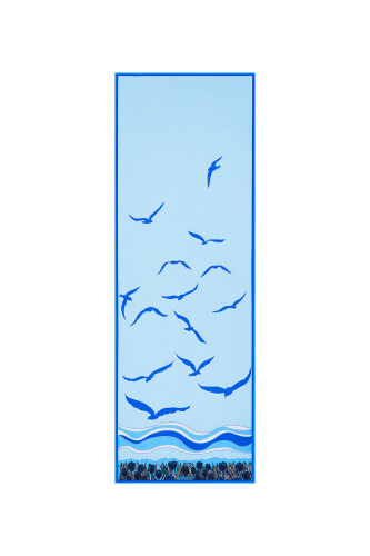 Seagulls of Bosphorus Shawl Blue 