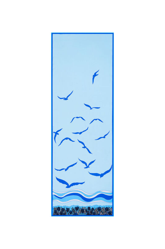 Seagulls of Bosphorus Shawl Blue - 1
