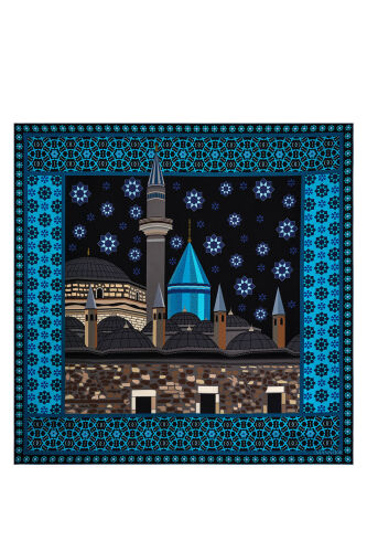 Şebi Arus Black Twill Silk Scarf 