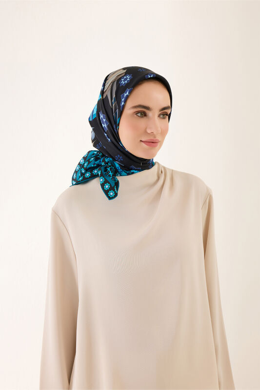 Şebi Arus Black Twill Silk Scarf - 5