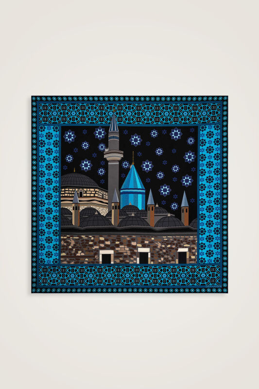 Şebi Arus Black Twill Silk Scarf - 2