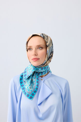 Şebi Arus Cream Twill Silk Scarf - 7
