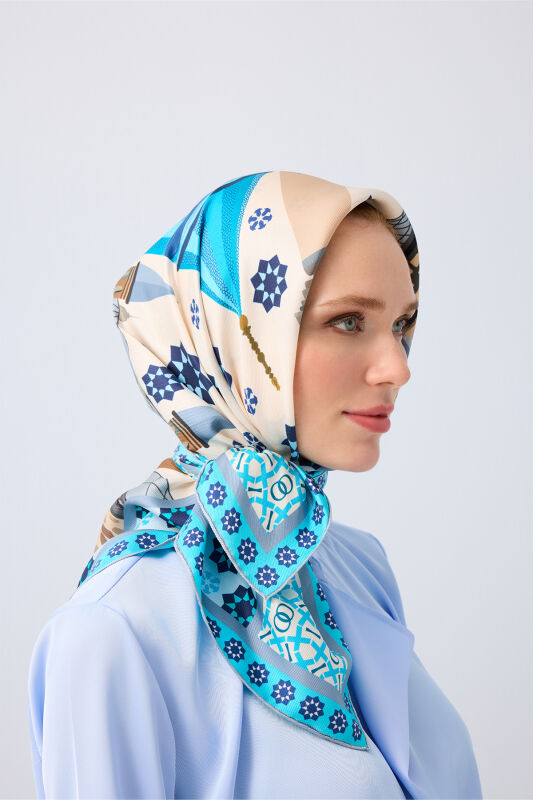Şebi Arus Cream Twill Silk Scarf - 1