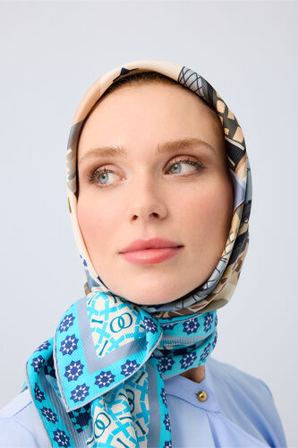 Şebi Arus Cream Twill Silk Scarf - 5