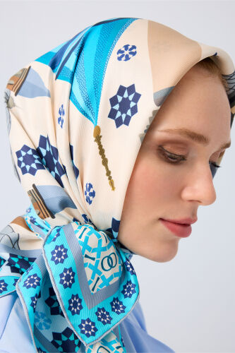 Şebi Arus Cream Twill Silk Scarf - 3