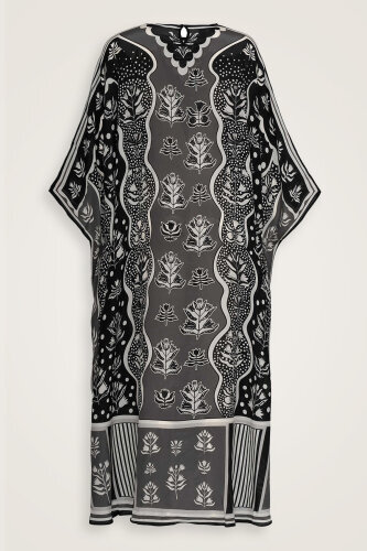  Şelale Siyah İpek Kaftan - Imannoor (1)