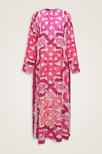 Selçuk Güneşi Pembe Krep İpek Elbise - Imannoor (2)