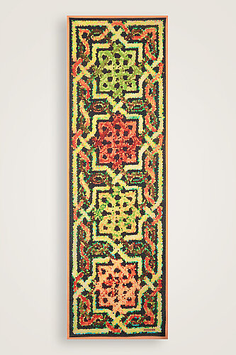 Selçuk Güneşi Turuncu-Yeşil Pamuk Şal 70x210 - Imannoor (2)