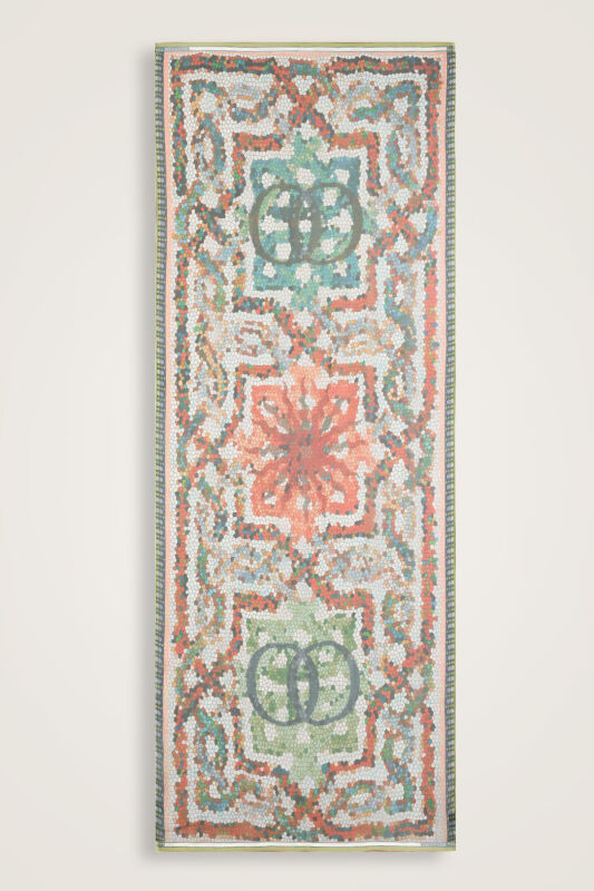 Selçuk Güneşi Yeşil Krep İpek Şal 80x210 - 2