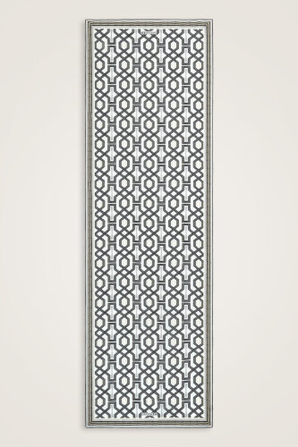 Selçuk-i Kafes Black and White Chiffon Silk Scarf 70x210 - Imannoor (1)