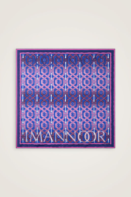 Selçuk-i Kafes Fulya-Saks Twill Silk Scarf - 2