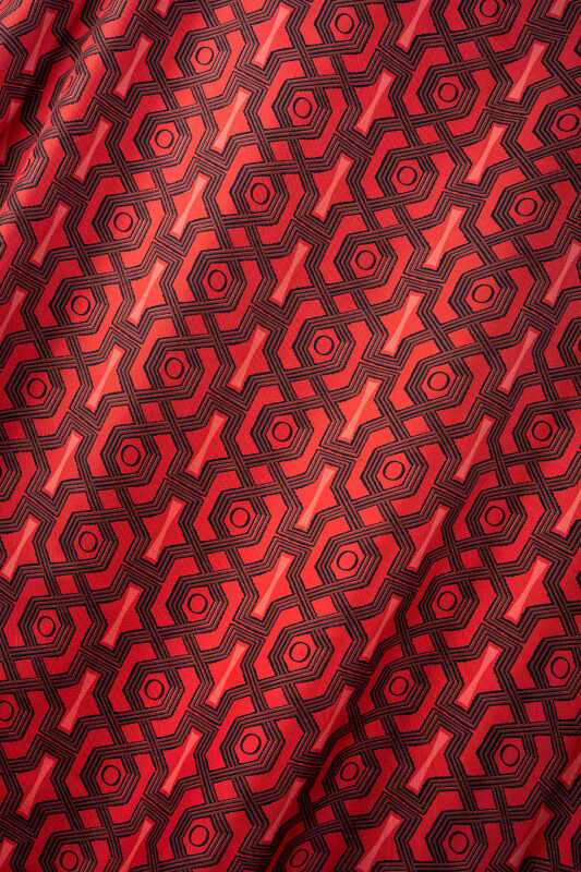 Selçuk-i Kafes Kırmızı İpek Kolsuz Bluz - 4