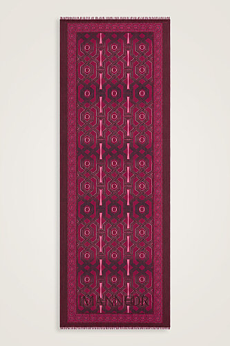 Selçuk-i Kafes Mürdüm İpek Vual Şal 70x200 - Imannoor (1)