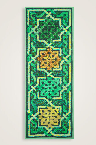 Selcuk Sun Green Cotton Shawl - 2