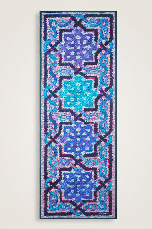 Selcuk Sun Purple-Blue Cotton Shawl - 2