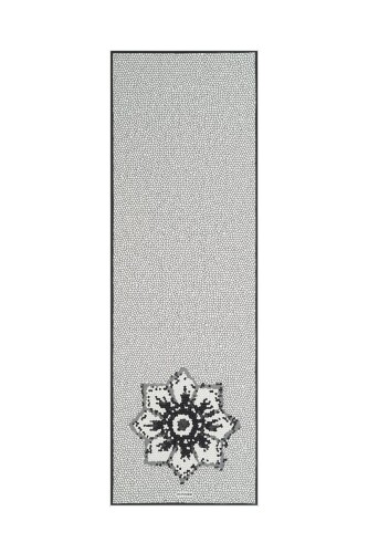 Selçuklu Mozaiği Tek Beyaz Floş Viskon Şal 70x210 