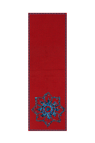 Selçuklu Mozaik Kırmızı Krep İpek Şal 70x210 