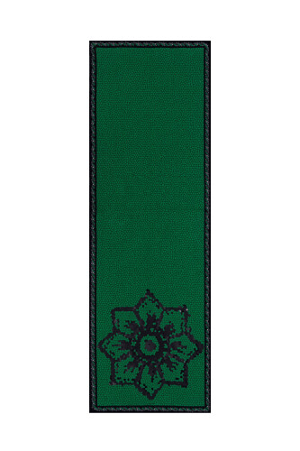 Selçuklu Mozaik Yeşil Krep İpek Şal 70x210 - 1