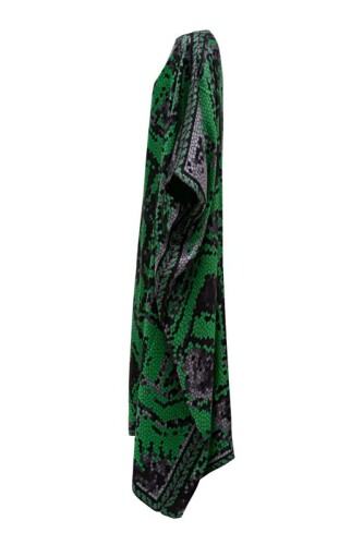 Selçuklu Mozaik Yeşil Uzun Tivil İpek Kaftan - 3