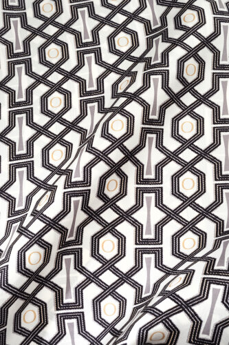 Seljuk-i Cage Black and White Silk Sleeveless Blouse - 6