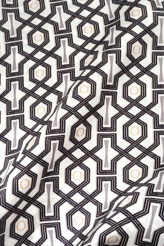 Seljuk-i Cage Black and White Silk Sleeveless Blouse - 6