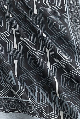 Seljuk-i Cage Black-Anthracite Silk Voile Scarf 70x200 - Imannoor (1)