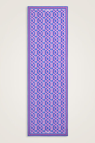 Seljuk-i Cage Fuchsia-Saks Chiffon Silk Scarf 70x210 