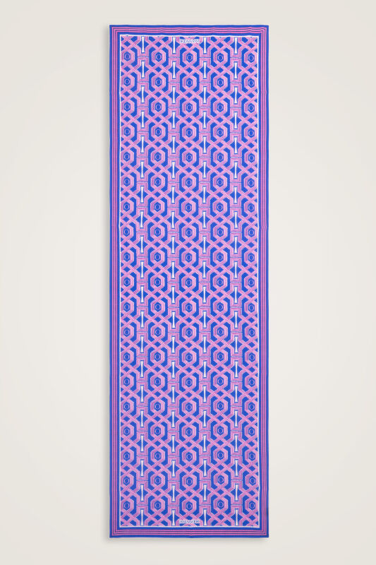 Seljuk-i Cage Fuchsia-Saks Chiffon Silk Scarf 70x210 - 2