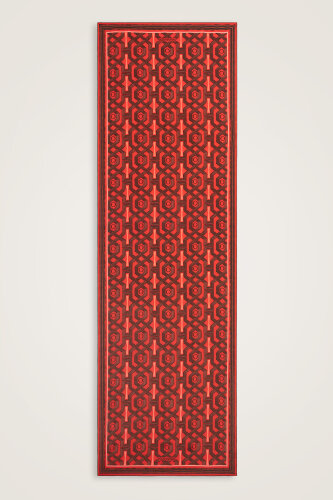 Seljuk-i Cage Red Chiffon Silk Scarf 70x210 - 1