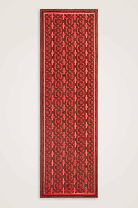 Seljuk-i Cage Red Chiffon Silk Scarf 70x210 - 2