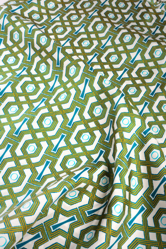 Seljuk-i Cage Turquoise-Yellow Silk Sleeveless Blouse - 4