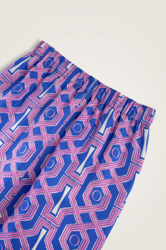 Seljuk-i Kafes Fuchsia-Saks Twill Silk Trousers - 4