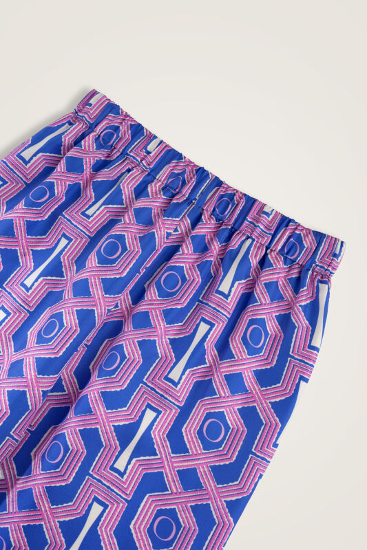 Seljuk-i Kafes Fuchsia-Saks Twill Silk Trousers - 4