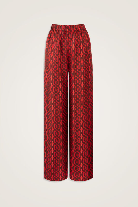 Seljuk-i Kafes Red Twill Silk Trousers - 2