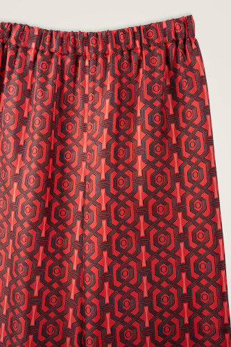 Seljuk-i Kafes Red Twill Silk Trousers - 4
