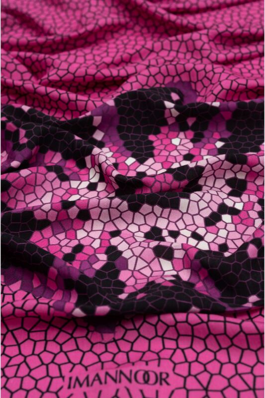 Seljuk Mosaic Simple Shawl Fuchsia - 2