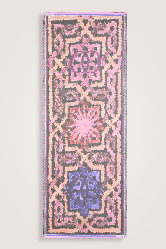 Seljuk Sun Black Crepe Silk Shawl - 2