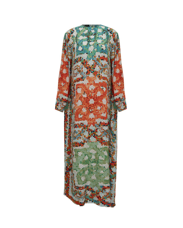 Seljuk Sun Green Crepe Silk Dress - 2