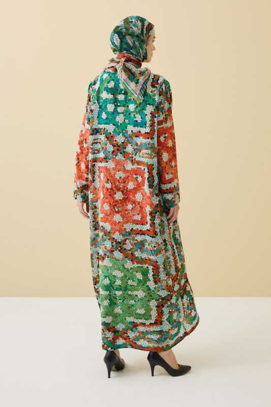 Seljuk Sun Green Crepe Silk Dress - 6