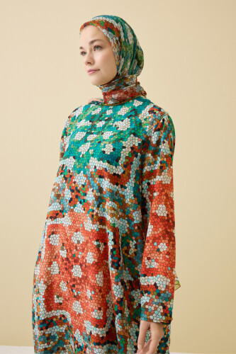 Seljuk Sun Green Crepe Silk Dress - 3