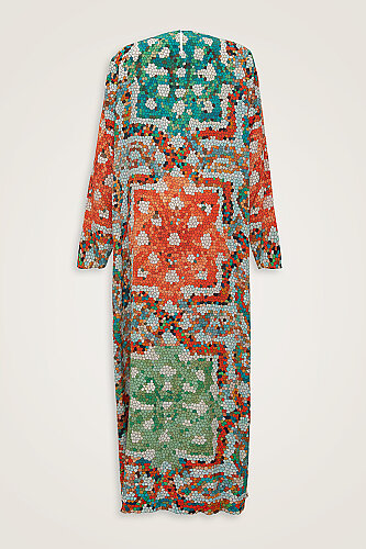 Seljuk Sun Green Crepe Silk Dress - Imannoor (4)